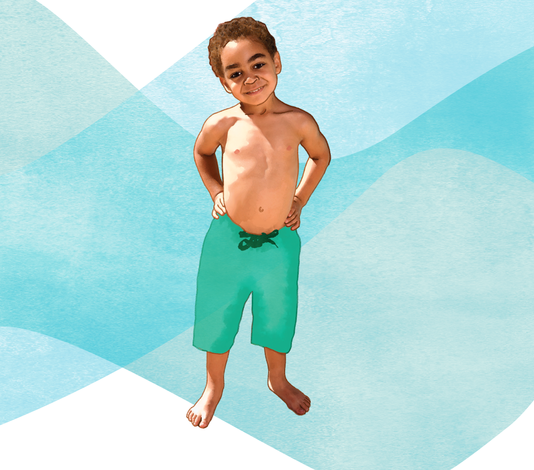 young child in swim suit
